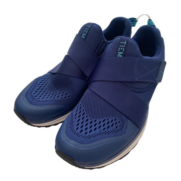 Tiem Shoes - Barely Worn Navy Blue TIEM Cycling Shoes with Cleats - Size 8.5